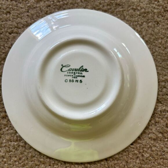 Homer Laughlin Vintage Cavaliers Pink Rimmed Egg Shell China 6” Saucer - Picture 3 of 4